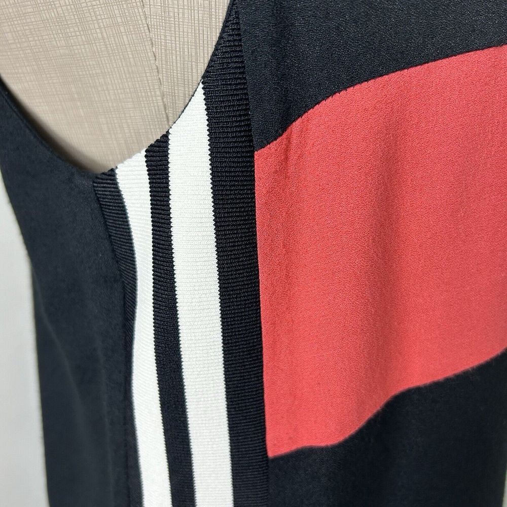 Rebecca Minkoff Black Pink Sleeveless White Striped Sides Short Tank Dress Sz 6 - Picture 7 of 14